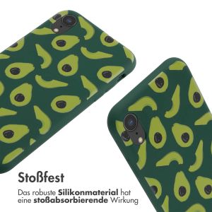 iMoshion Silikonhülle design mit Band für das iPhone Xr - Avocado Green