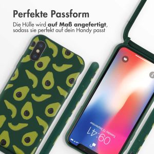 iMoshion Silikonhülle design mit Band für das iPhone X / Xs - Avocado Green