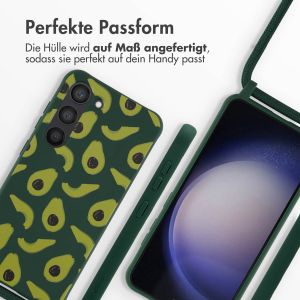 iMoshion Silikonhülle design mit Band für das Samsung Galaxy S23 - Avocado Green
