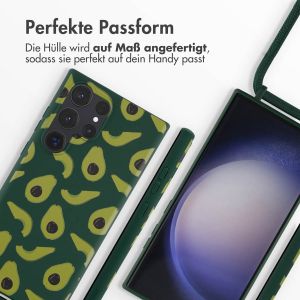 iMoshion Silikonhülle design mit Band für das Samsung Galaxy S23 Ultra - Avocado Green