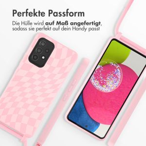 iMoshion Silikonhülle design mit Band für das Samsung Galaxy A53 - Retro Pink