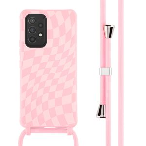 iMoshion Silikonhülle design mit Band für das Samsung Galaxy A53 - Retro Pink