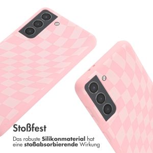 iMoshion Silikonhülle design mit Band für das Samsung Galaxy S21 - Retro Pink