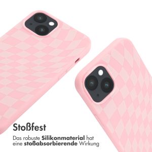 iMoshion Silikonhülle design mit Band für das iPhone 14 Plus - Retro Pink