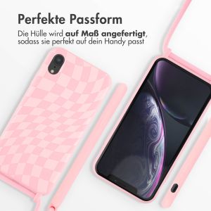 iMoshion Silikonhülle design mit Band für das iPhone Xr - Retro Pink