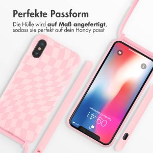 iMoshion Silikonhülle design mit Band für das iPhone X / Xs - Retro Pink