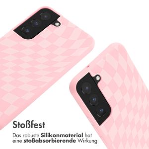 iMoshion Silikonhülle design mit Band für das Samsung Galaxy S22 - Retro Pink