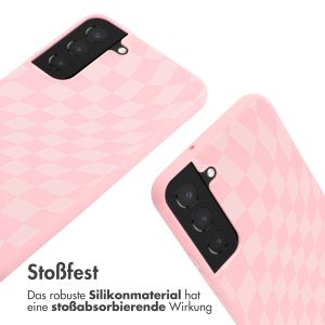 iMoshion Silikonhülle design mit Band für das Samsung Galaxy S22 Plus - Retro Pink