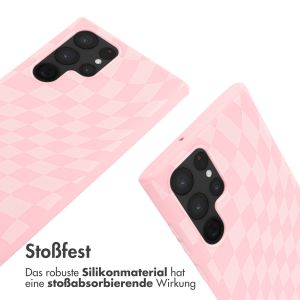 iMoshion Silikonhülle design mit Band für das Samsung Galaxy S22 Ultra - Retro Pink