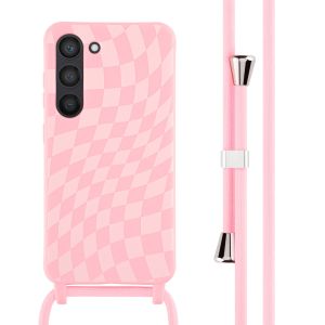 iMoshion Silikonhülle design mit Band für das Samsung Galaxy S23 - Retro Pink