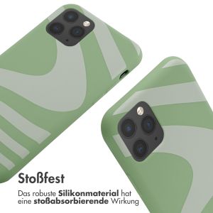 iMoshion Silikonhülle design mit Band für das iPhone 11 Pro - Retro Green