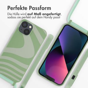 iMoshion Silikonhülle design mit Band für das iPhone 13 - Retro Green