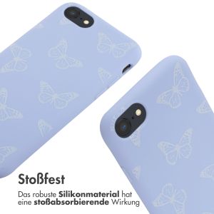 iMoshion Silikonhülle design mit Band für das iPhone SE (2022 / 2020) / 8 / 7 - Butterfly