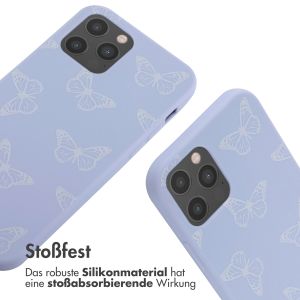 iMoshion Silikonhülle design mit Band für das iPhone 12 (Pro) - Butterfly