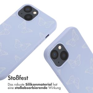 iMoshion Silikonhülle design mit Band für das iPhone 13 - Butterfly