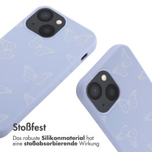iMoshion Silikonhülle design mit Band für das iPhone 13 Mini - Butterfly