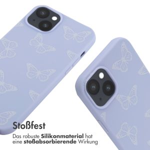 iMoshion Silikonhülle design mit Band für das iPhone 14 Plus - Butterfly