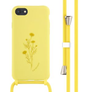 iMoshion Silikonhülle design mit Band für das iPhone SE (2022 / 2020) / 8 / 7 - Flower Yellow