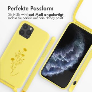 iMoshion Silikonhülle design mit Band für das iPhone 11 Pro - Flower Yellow