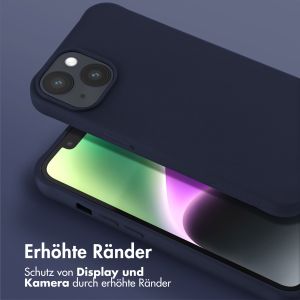Selencia Silikonhülle mit abnehmbarem Band für das iPhone 14 - Dunkelblau