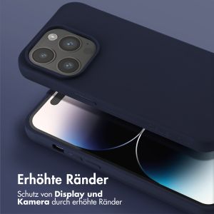 Selencia Silikonhülle mit abnehmbarem Band für das iPhone 14 Pro - Dunkelblau