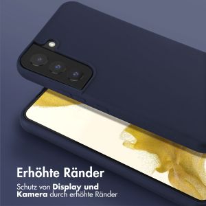 Selencia Silikonhülle mit abnehmbarem Band für das Samsung Galaxy S22 - Dunkelblau
