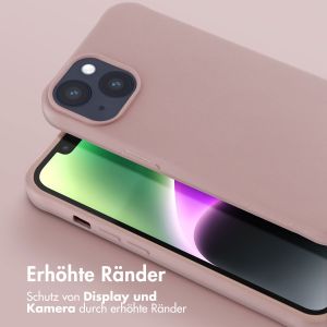 Selencia Silikonhülle mit abnehmbarem Band für das iPhone 14 - Sand Pink