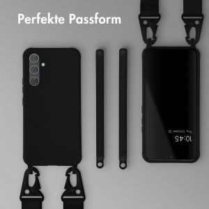 Selencia Silikonhülle mit abnehmbarem Band für das Samsung Galaxy A54 (5G) - Schwarz