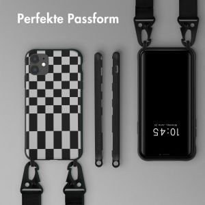 Selencia Silikonhülle design mit abnehmbarem Band für das iPhone 11 - Irregular Check Black