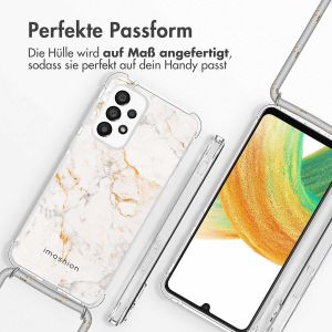 iMoshion Design Hülle mit Band für das Samsung Galaxy A33 - White Marble