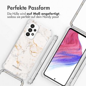 iMoshion Design Hülle mit Band für das Samsung Galaxy A53 - White Marble