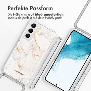 iMoshion Design Hülle mit Band für das Samsung Galaxy S22 - White Marble