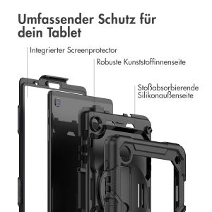 Accezz ﻿Robustes Back Cover mit Schultergurt für das Samsung Galaxy Tab A7 Lite - Schwarz