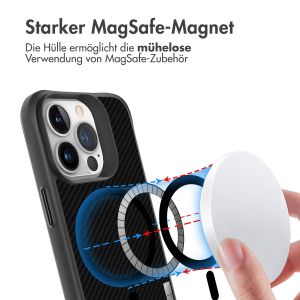 iMoshion Rugged Hybrid Carbon Case mit MagSafe für das iPhone 13 Pro - Schwarz