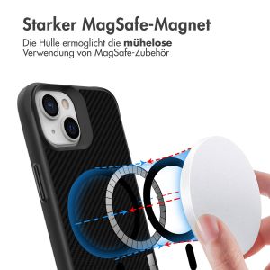 iMoshion Rugged Hybrid Carbon Case mit MagSafe für das iPhone 14 - Schwarz