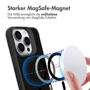 iMoshion Rugged Hybrid Carbon Case mit MagSafe für das iPhone 14 Pro Max - Schwarz