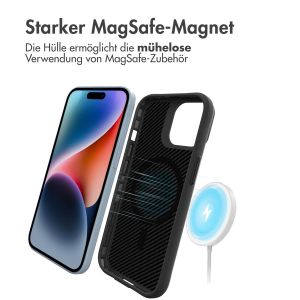 iMoshion Rugged Hybrid Carbon Case mit MagSafe für das iPhone 15 Plus - Schwarz