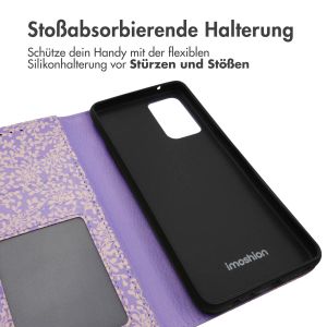 iMoshion ﻿Design Klapphülle für das Samsung Galaxy A52(s) (5G/4G) - Purple White Flowers