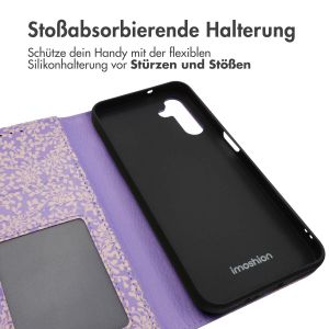 iMoshion ﻿Design Klapphülle für das Samsung Galaxy A14 (5G/4G) - Purple White Flowers