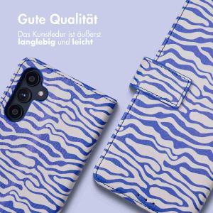 iMoshion ﻿Design Klapphülle für das Samsung Galaxy A34 (5G) - White Blue Stripes