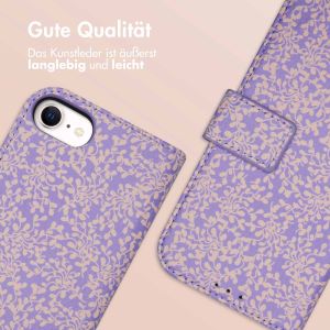 iMoshion ﻿Design Klapphülle für das iPhone SE (2022 / 2020) / 8 / 7 / 6(s) - Purple White Flowers