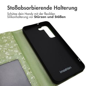 iMoshion ﻿Design Klapphülle für das Samsung Galaxy S22 - Green Flowers