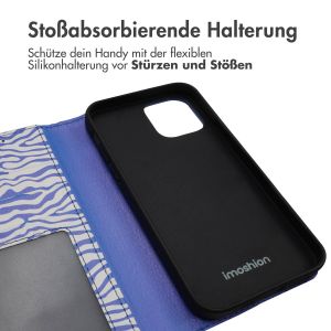 iMoshion ﻿Design Klapphülle für das iPhone 12 (Pro) - White Blue Stripes
