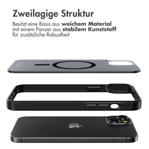 Accezz Rugged Frosted Back Cover mit MagSafe für das iPhone 15 Plus - Schwarz