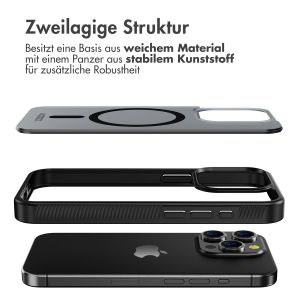 Accezz Rugged Frosted Back Cover mit MagSafe für das iPhone 15 Pro - Schwarz