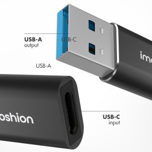 iMoshion  2x USB-A 3.1 (Stecker)-auf-USB-C (Buchse)-Adapter – OTG – Schwarz