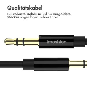 iMoshion ﻿AUX-Kabel - 3,5 mm/Kabel für Audiobuchse- Stecker auf Stecker - 1 Meter - Schwarz