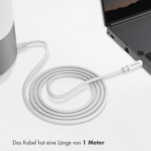 iMoshion ﻿AUX-Kabel - 3,5 mm/Kabel für Audiobuchse- Stecker auf Stecker - 1 Meter - Weiß