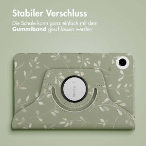 iMoshion 360° drehbare Design Klapphülle für das Samsung Galaxy Tab A9 8.7 Zoll - Green Flowers