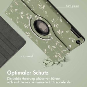 iMoshion 360° drehbare Design Klapphülle für das iPad 6 (2018) / iPad 5 (2017) / Air 2 (2014) / Air 1 (2013)- Green Flowers